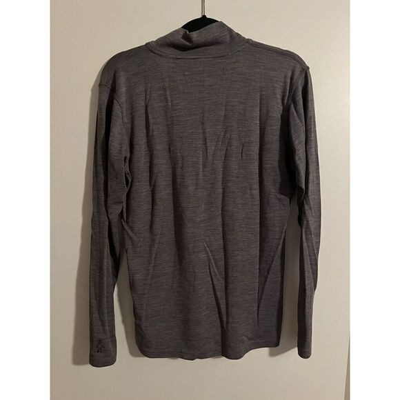 Smartwool Mens Grey Merino Wool 1/4 zip Pull Over Size Large Crewneck - Picture 2 of 5
